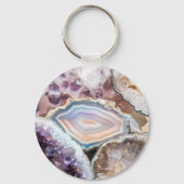 Moderne Geode Kristal | Kristallen Sleutelhanger (Achterkant)