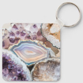 Moderne Geode Kristal | Kristallen Sleutelhanger (Achterkant)