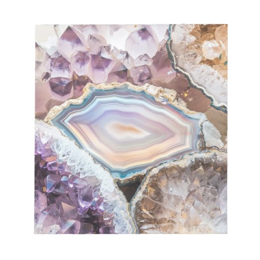 Moderne Geode Kristal Kunst | Foto Notitieblok (Voorkant)