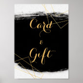 Moderne Geometr-Kaart voor zwarte en goudWaterverf Poster (Voorkant)