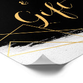 Moderne Geometr-Kaart voor zwarte en goudWaterverf Poster (Hoek)