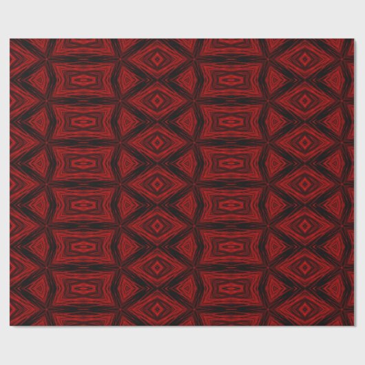 Moderne Geometric Art Pattern Red Black vakantie Cadeaupapier (Vlak)