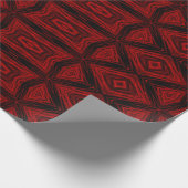 Moderne Geometric Art Pattern Red Black vakantie Cadeaupapier (Hoek)