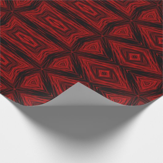 Moderne Geometric Art Pattern Red Black vakantie Cadeaupapier (Hoek)
