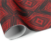 Moderne Geometric Art Pattern Red Black vakantie Cadeaupapier (Rol Hoek)
