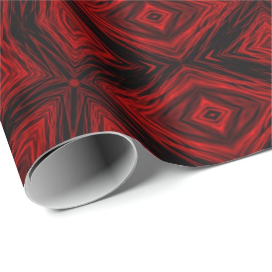 Moderne Geometric Art Pattern Red Black vakantie Cadeaupapier (Rol Hoek)