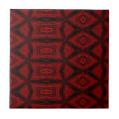 Moderne Geometric Art Pattern Red Black vakantie Tegeltje (Voorkant)