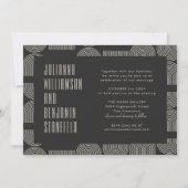 Moderne Geometric Black Arch Lines Wedding Website Kaart (Voorkant)