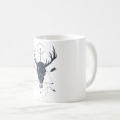 Moderne Geometric Deer Skull Hunters Koffiemok (Voorkant rechts)