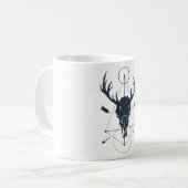 Moderne Geometric Deer Skull Hunters Koffiemok (Voorkant links)