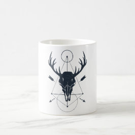 Moderne Geometric Deer Skull Hunters Koffiemok