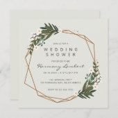 Moderne Geometric Greenery Wedding Shower Kaart (Voorkant / Achterkant)