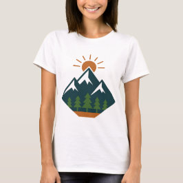 Moderne Geometric Mountain Adventure Natuur T-shir T-shirt