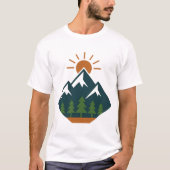 Moderne Geometric Mountain Adventure Natuur T-shir T-shirt (Voorkant)