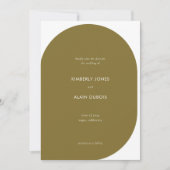 Moderne Geometric Olive Green Photo Wedding Save The Date (Voorkant)