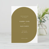 Moderne Geometric Olive Green Photo Wedding Save The Date (Staand voorkant)