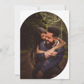 Moderne Geometric Olive Green Photo Wedding Save The Date (Achterkant)