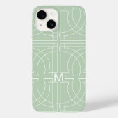 Moderne Geometric Pattern Sage Green Monogrammed Case-Mate iPhone Case (Achterkant)
