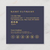 Moderne Geometric Pattern Square Loyalty-kaart Vierkante Visitekaartje (Achterkant)