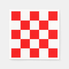 Moderne Geometric Red White Bold Checkers Servet