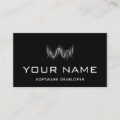 Moderne Geometric Wave Software Ontwikkelaar Techn Visitekaartje (Voorkant)