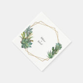 Moderne Geometric Wedding Names Cactus Cocktail Servet (Hoek)