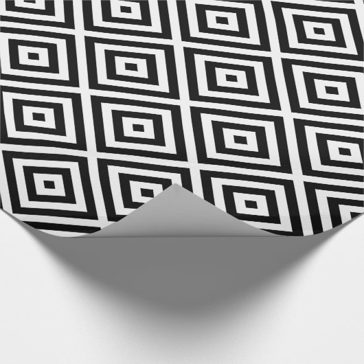 Moderne Geometric White Pattern Aangepaste achterg Cadeaupapier (Hoek)