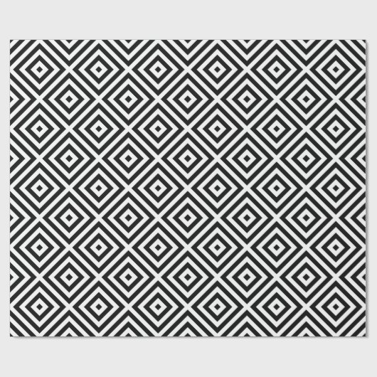 Moderne Geometric White Pattern Aangepaste achterg Cadeaupapier (Vlak)