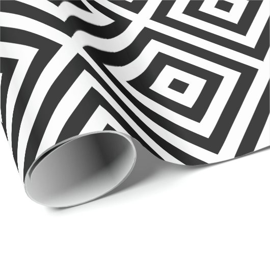 Moderne Geometric White Pattern Aangepaste achterg Cadeaupapier (Rol Hoek)