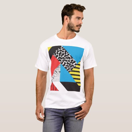 Moderne geometrie: Abstracte naadloze stijl T-shirt (Voorkant volledig)