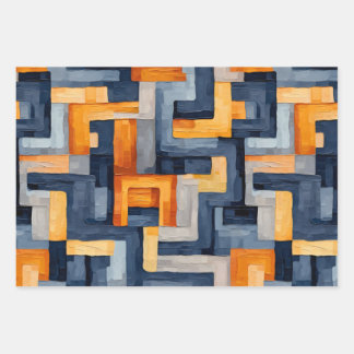 Moderne geometrie: dynamisch patroon inpakpapier vel