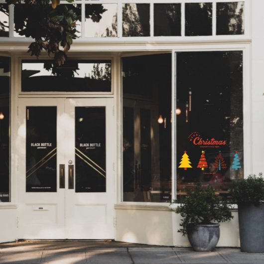 Moderne Geometrie Kerstboom Storefront Decor Raamsticker
