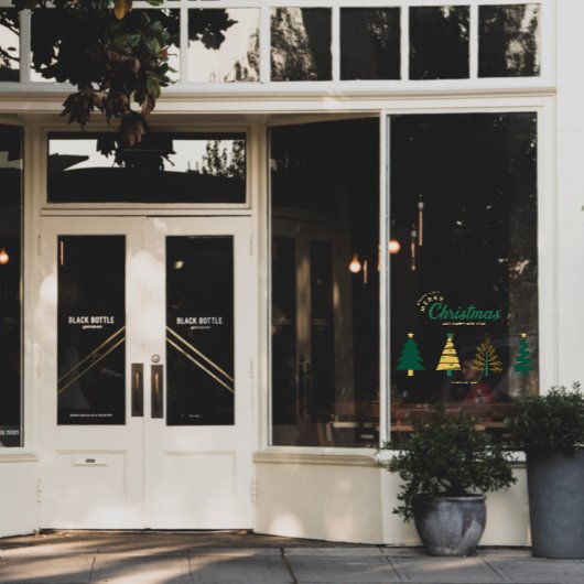 Moderne Geometrie Kerstboom Storefront Decor Raamsticker