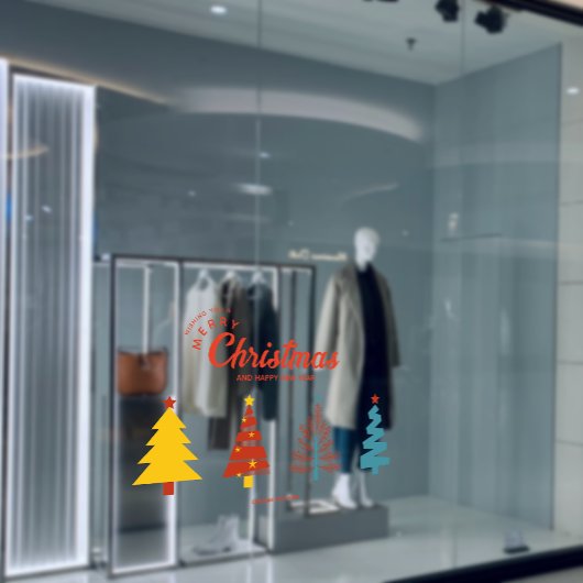 Moderne Geometrie Kerstboom Storefront Decor Raamsticker