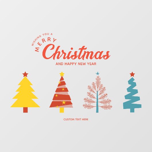 Moderne Geometrie Kerstboom Storefront Decor Raamsticker (Vel)
