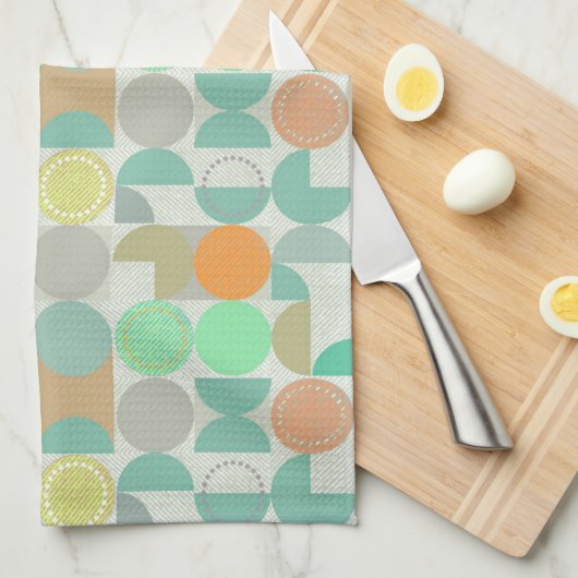 Moderne geometrie met meerdere kleuren theedoek (Quarter Fold)