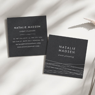 Moderne geometrie   Zwart Vierkante Visitekaartje