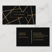 Moderne Geometrik Gold Schwarz Visitekaartje (Voorkant / Achterkant)