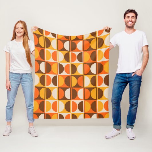 Moderne geometrisch Abstract patroon uit het midde Fleece Deken (In situ)