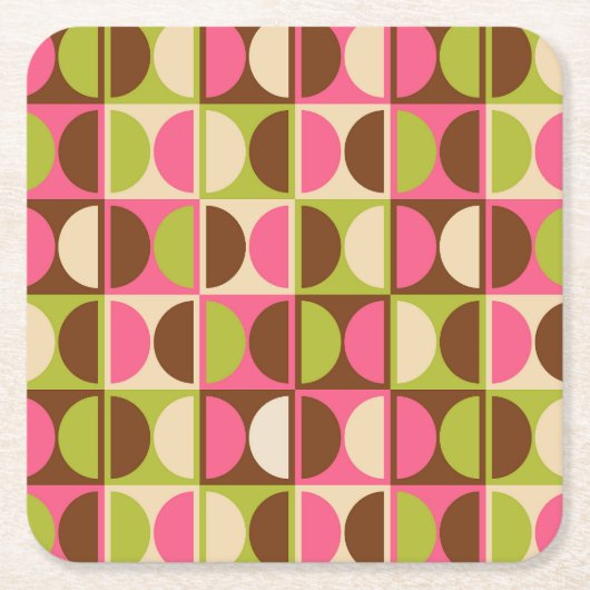 Moderne geometrisch Abstract patroon uit het midde Kartonnen Onderzetters (Voorkant)