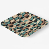 Moderne geometrisch Abstract patroon uit het midde Papieren Bordje (Gebogen)
