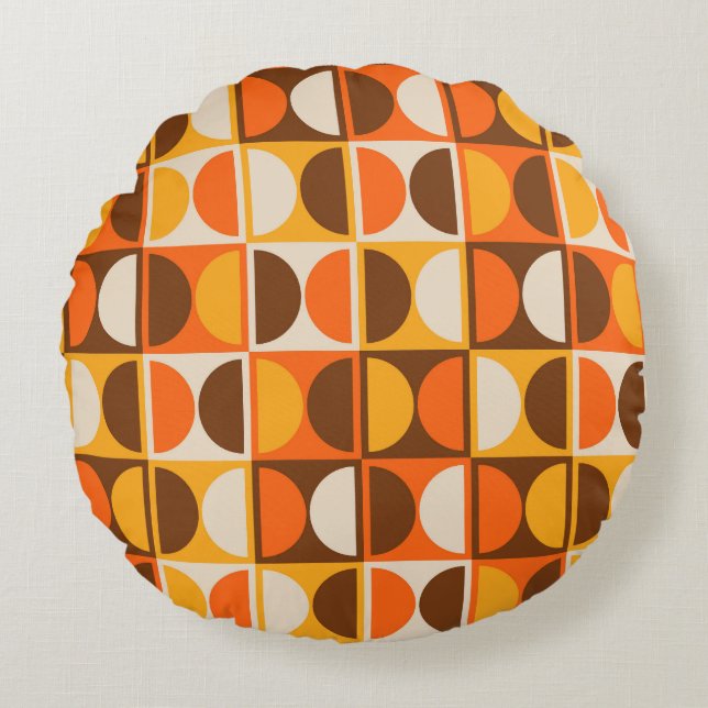 Moderne geometrisch Abstract patroon uit het midde Rond Kussen (Voorkant)