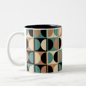 Moderne geometrisch Abstract patroon uit het midde Tweekleurige Koffiemok (Links)