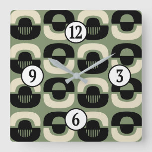 Moderne geometrisch Abstract patroon uit het midde Vierkante Klok