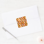 Moderne geometrisch Abstract patroon uit het midde Vierkante Sticker (Envelop)