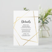 Moderne geometrisch gouden lijst gastinformatiekaa informatiekaartje (Staand voorkant)