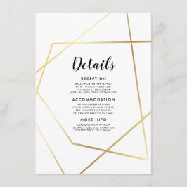Moderne geometrisch gouden lijst gastinformatiekaa informatiekaartje