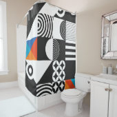 Moderne geometrisch in scandinavische stijl douchegordijn (In situ)