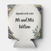 Moderne geometrisch met kleine bloemen blikjeskoeler (Achterkant)