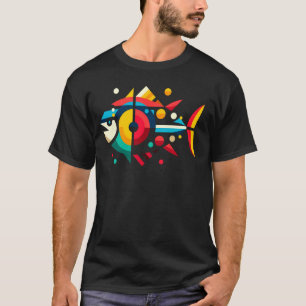 Moderne geometrisch minimalisme illustratie Tonijn T-shirt